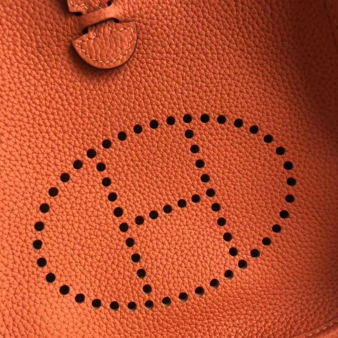 에르메스 미니 에블린16 오렌지 은장 토고가죽